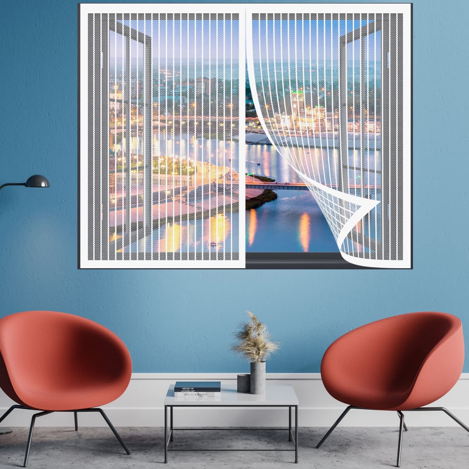 Magnetische hordeur, 85 x 235 cm Magnetische Adsorptie, Vliegengordijn Gemakkelijk zelfklevende montage Geen boren voor Balkondeur Woonkamer Patiodeur - Wit