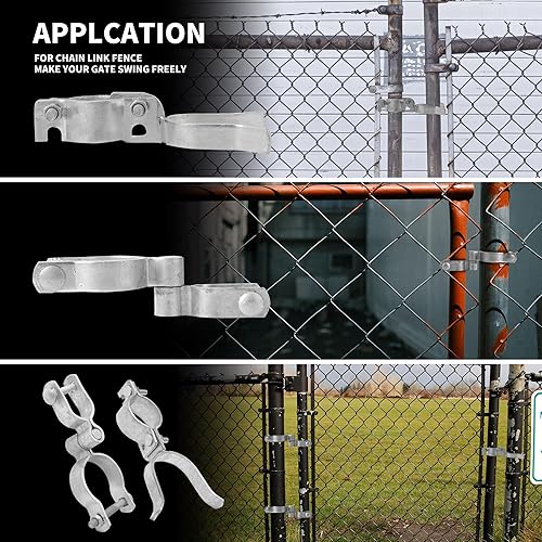 Miniatura 8 de 1-3/8" x 2-3/8" Chain Link Gate Hinge Kit,Galvanized Steel Fence Gate Hinge, 2-3/8 "Male Gate Post Hinges(2 Pcs), 1-3/8" Female Gate Frame Hinges(2