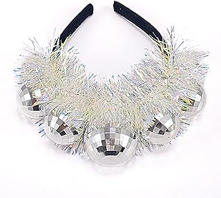 Disco Ball Headband,Disco Headband,Vintage Disco Ball Headpieces,Disco Ball Head Boppers,70s Headbands for Women,Birthday Headband Birthday Crown for Women Party Costume Accessory,Disco Birthday Decor
