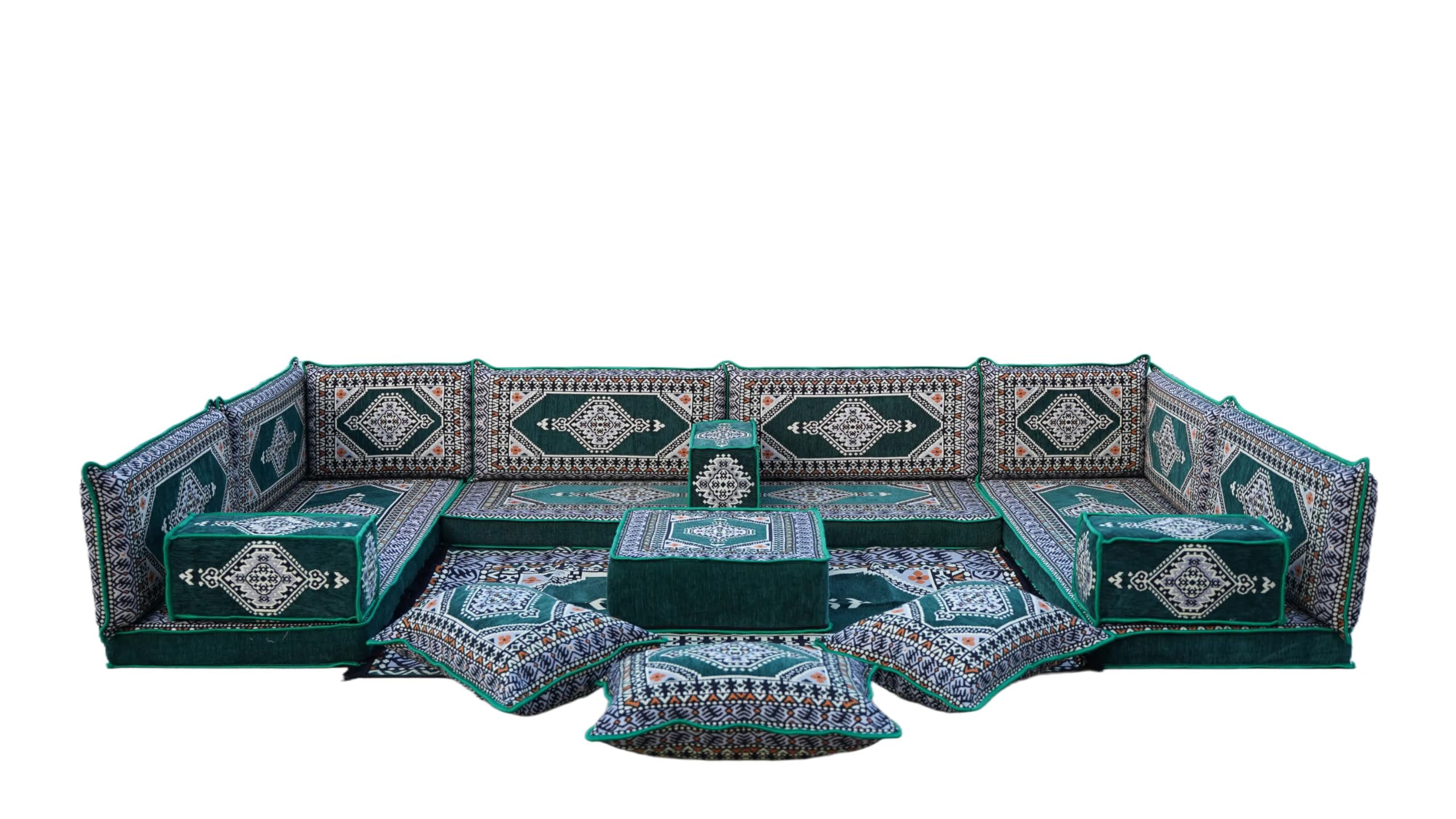 arabicsofa U Shaped Set, Arabic Majlis, U Shaped Living Room Sofas, Floor Couch, Indoor Floor Sofas, Floor Cushions, Floor Pillow, Cozy Sofa (U Sofa Full Set)