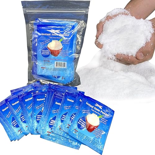 Crea más de 40 tazas de nieve sintética esponjosa 20 paquetes de polvo de nieve instantánea Science Gone Fun (0.35 oz cada uno)