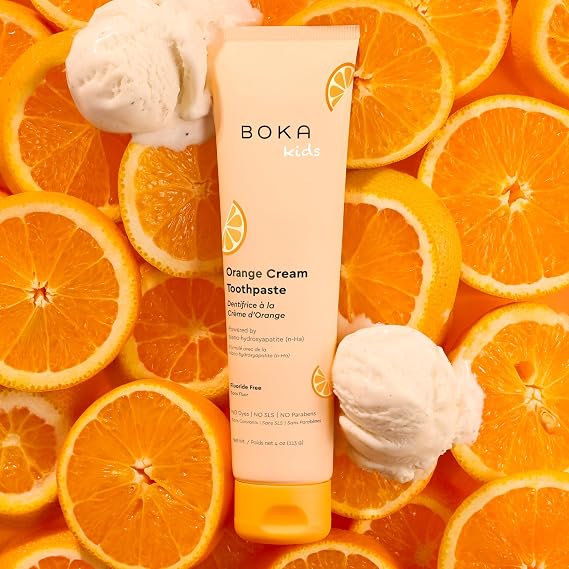Boka Fluoride Free Toothpaste Nano Hydroxyapatite Toothpaste - Ela Mint, Orange Cream, Watermelon Mint Flavor, 4 oz 3Pk