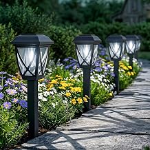 Greluna Solar Pathway Lights Outdoor 10 Pack, Auto On/Off Waterproof Solar Garden Lights, Energy Saving LED Landscape Outside Lights for Yard, Walkway, Patio & Driveway Decor