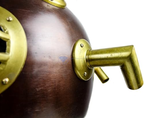 Miniatura 4 de Casco náutico de buceo | Casco decorativo de barco marítimo | Nagina International (18 pulgadas, marrón scutter)