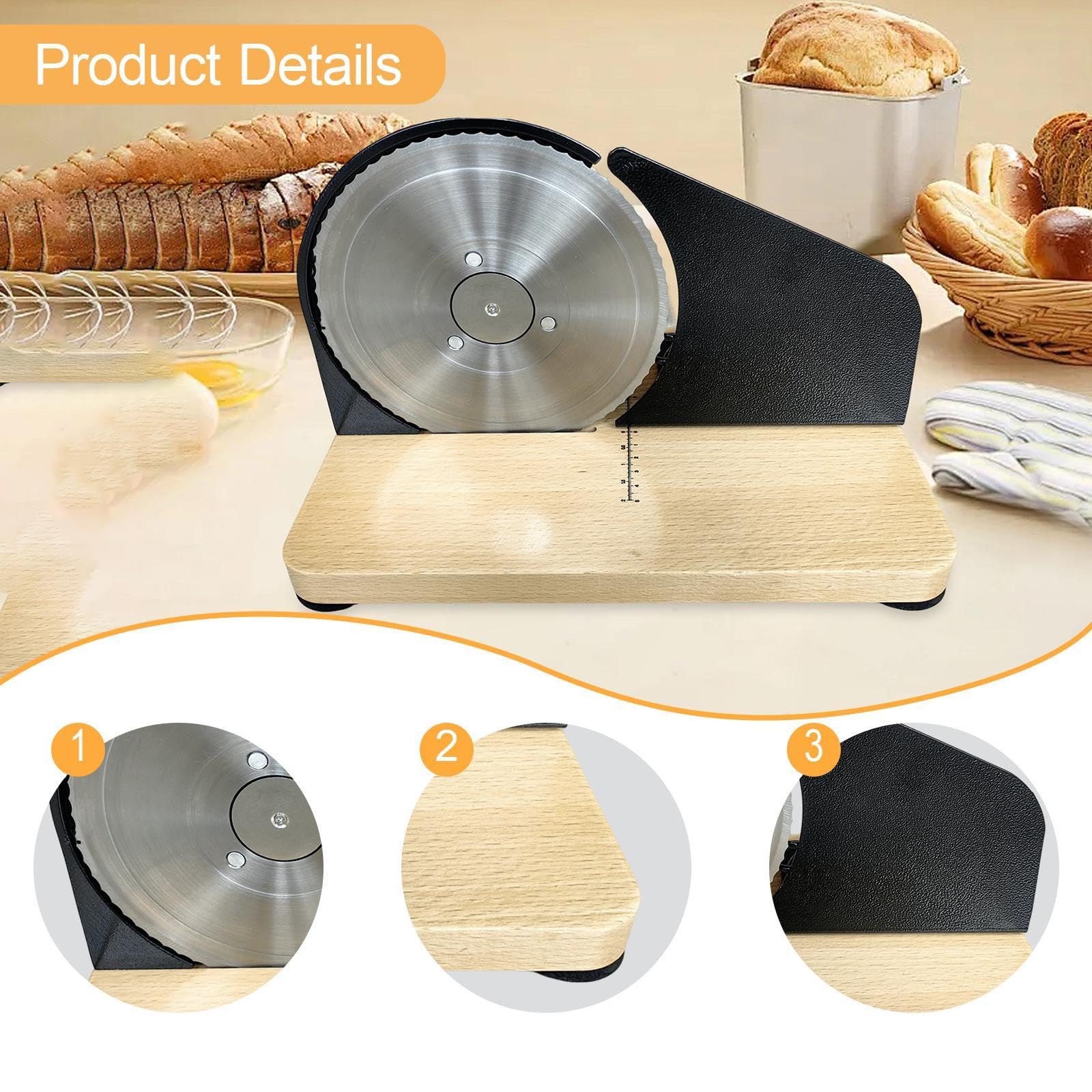 Cortador De Pan Manual Con Diseño Zigzag | fácil de usar, sin electricidad, rebanadas uniformes, cuchilla dentada