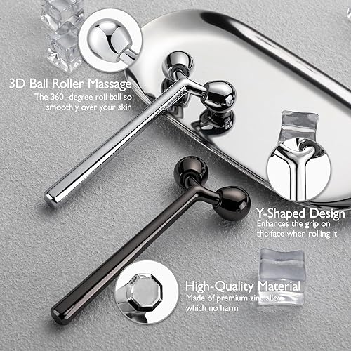 Miniatura 3 de Tekson Rodillo masajeador facial, rodillo de jade 2 en 1, herramienta de cuidado de la piel para apretar la piel, antienvejecimiento, reduce la