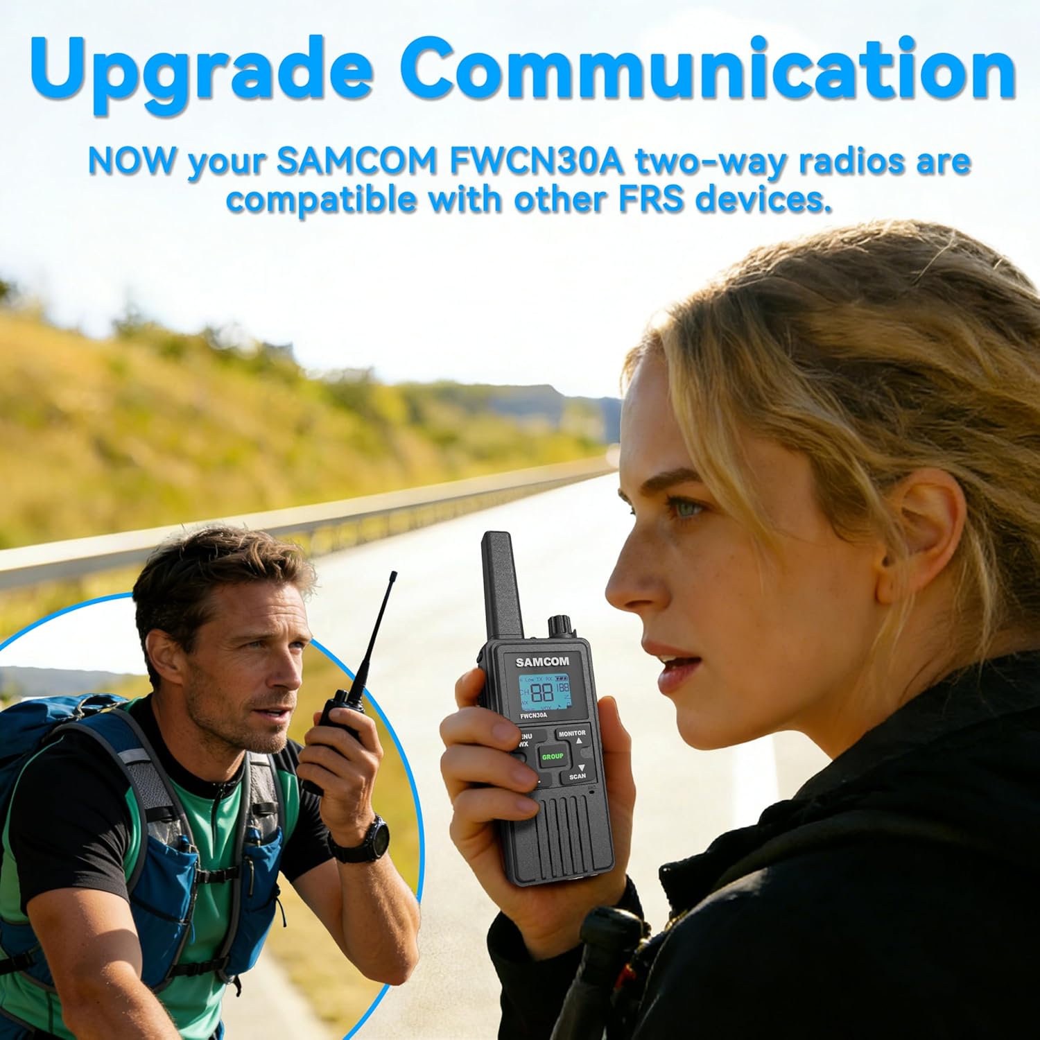 FRS Walkie Talkies Long Range for Adults,Rechargeable FWCN30A Radios with NOAA Family 2 Way Radio with Earpiece 1250mAh Flashlight USB for Camping Hiking Cruise,4Pack