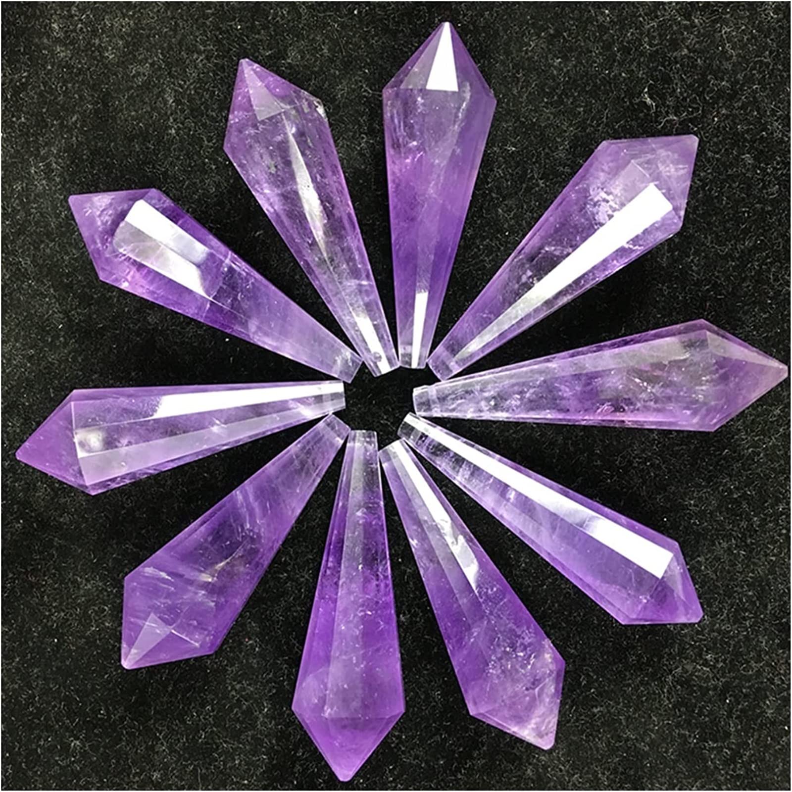 Home Sammlungen Amethyst-Rohstein, natürlicher Amethyst, Engel, Pendel, Pullover, Halskette, Anhänger, Zauberstab, Heilkristalle, liefern als Geschenk