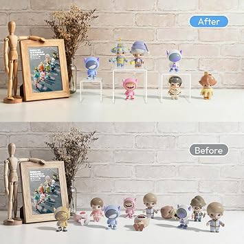 AITEE Clear Acrylic Display Risers: 2 Sets Tiered Display Stand for POP Figures Display, Jewelry Display Riser, Cupcakes Sweet Display Holder Stand, Retail Displays Bridge Showcase - 3