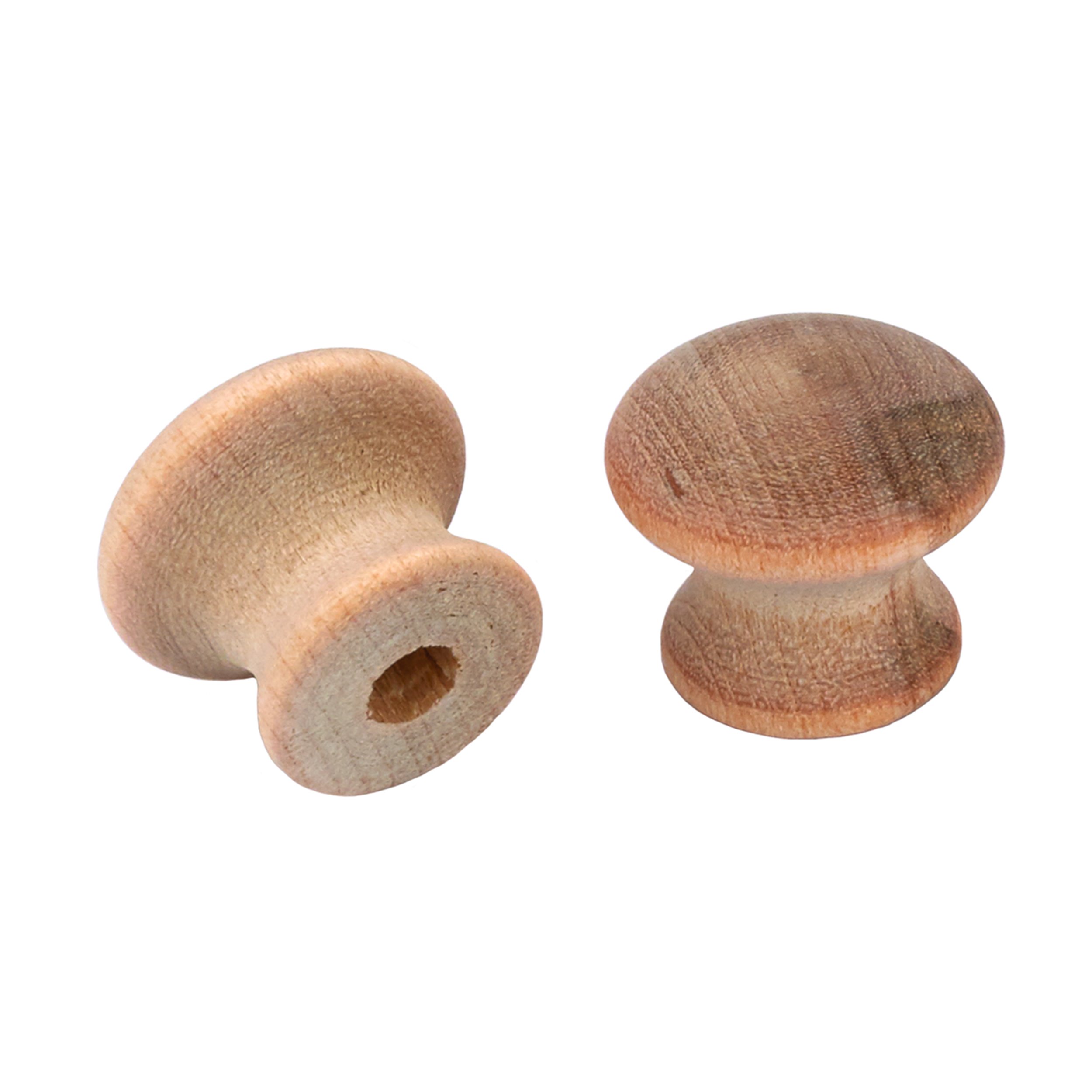 Cindoco Birch Mushroom Knob 3/4" Dia., 5/8" Tall W/Screws 4 Pack