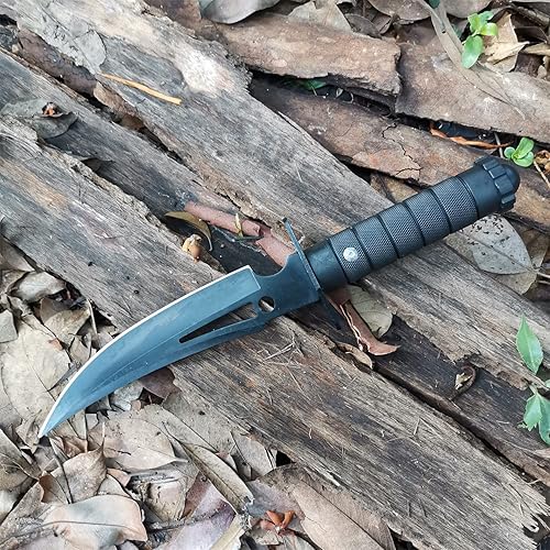 Miniatura 2 de DOOM BLADE Cuchillo de caza de hoja fija de 12 pulgadas, cuchillo de supervivencia, cuchillo súper afilado con funda de cuero para camping,