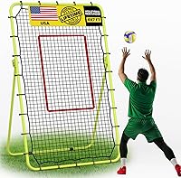Vista 8 de 7x4 FT Volleyball Rebounder Net, 5-Angle Adjustable with Steel Frame & High-Tension PE Netting, for Lacrosse, Baseball, Soccer Practice Perfect for