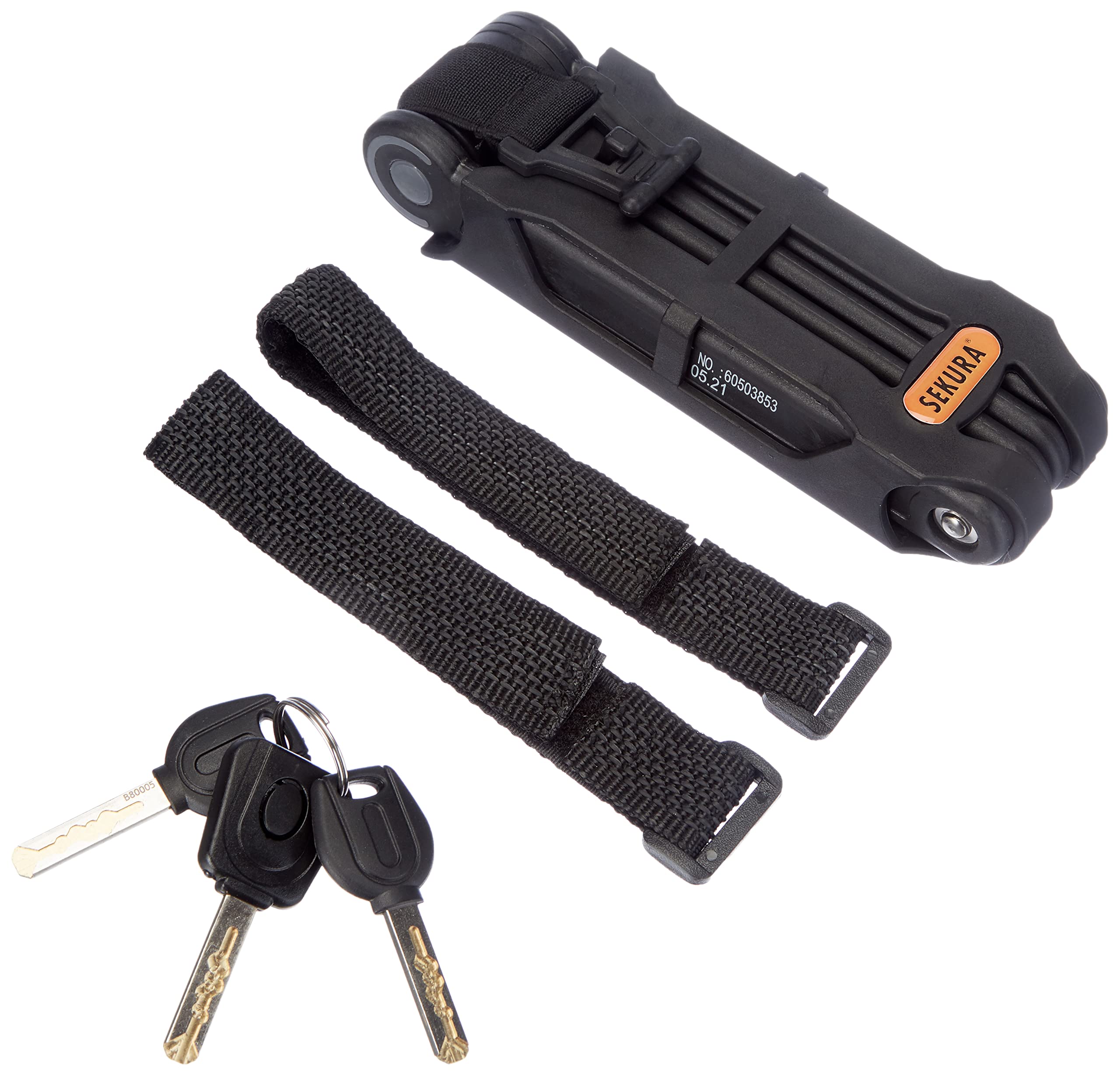 Büchel Sekura 60503853 Folding Lock for Bicycle/Motorcycle 85 cm Black