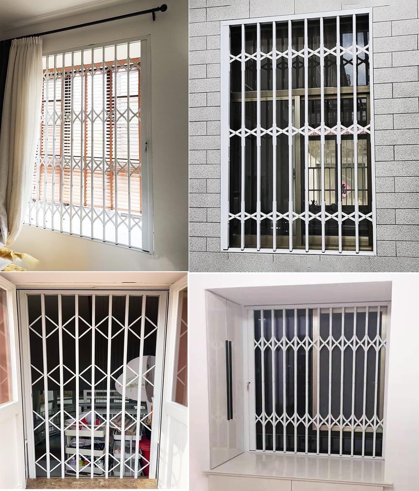 Barras de seguridad ajustables para niños, rejillas de seguridad de aluminio con bloqueo, barrera de ventana expandible antirrobo, tamaño personalizable (50 x 70 cm)