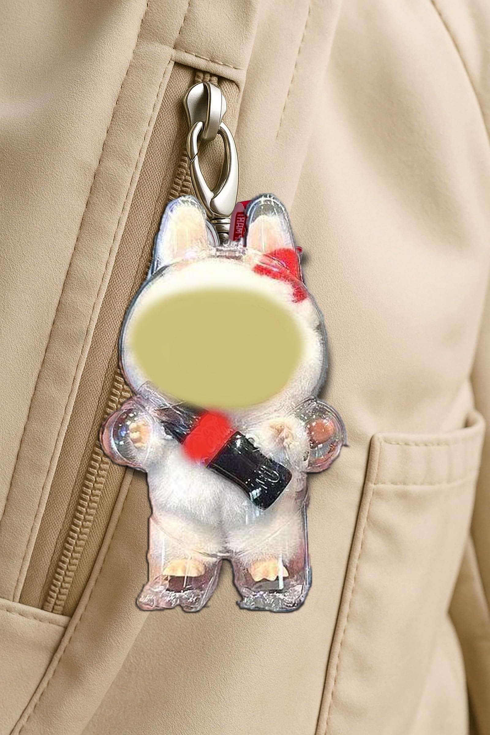 LABUBU Protective Case - Clear Acrylic Display Box For Sitting Figures With Keychain