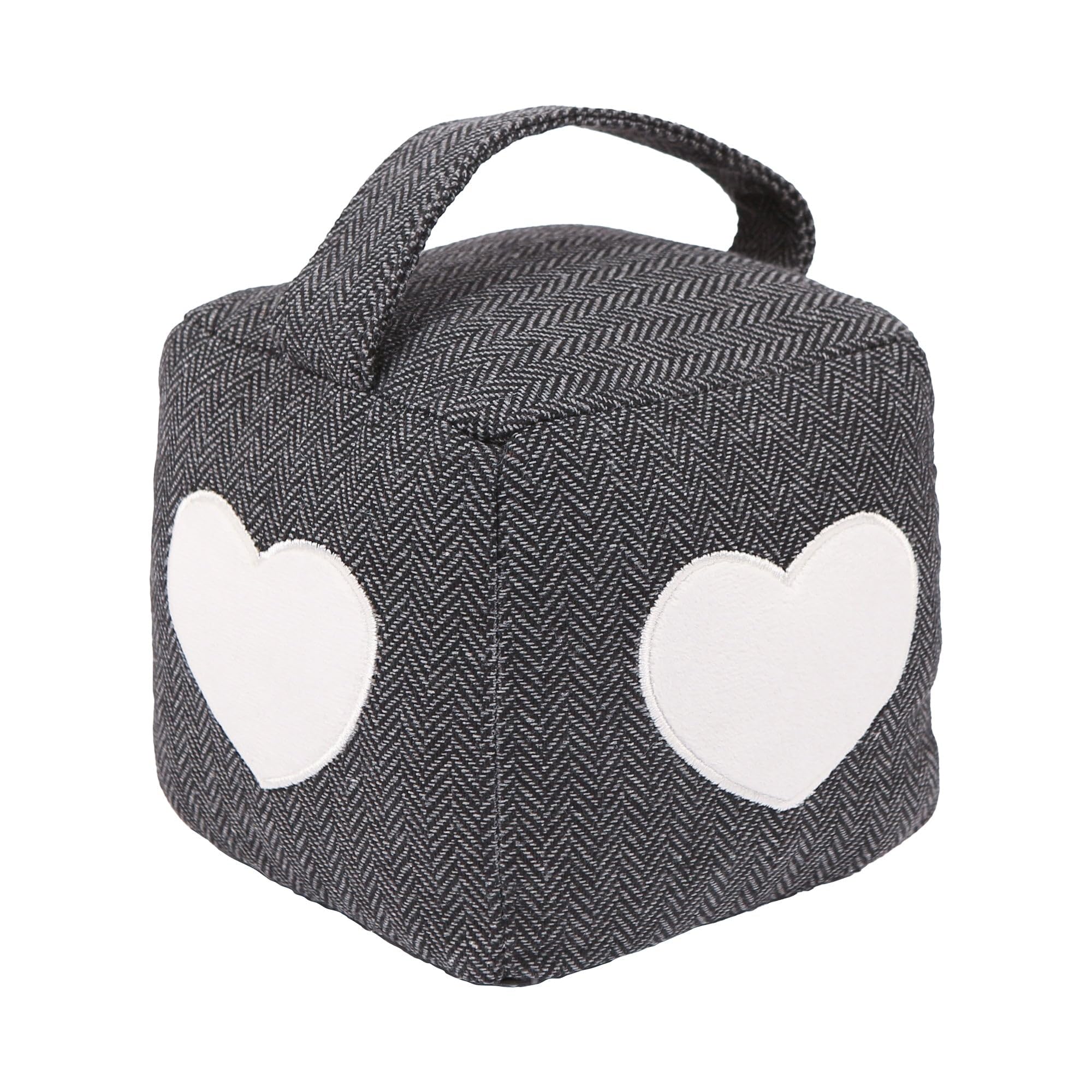 CKB LTD Fabric Door Stopper โ Heavy 1.5kg Weighted Interior Decorative Door Stop - Non-Scratch Floor Door Holder for Home, Office Carpet & Hard Floors (Heart Cube)