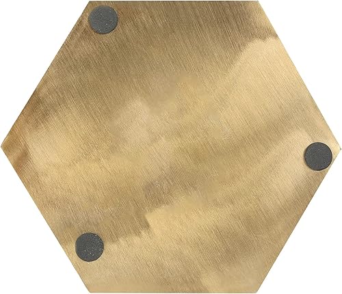 Miniatura 7 de MyGift Maceta de metal metálico brillante hecho a mano para plantas de interior con forma hexagonal, contenedor decorativo para suculentas, juego de