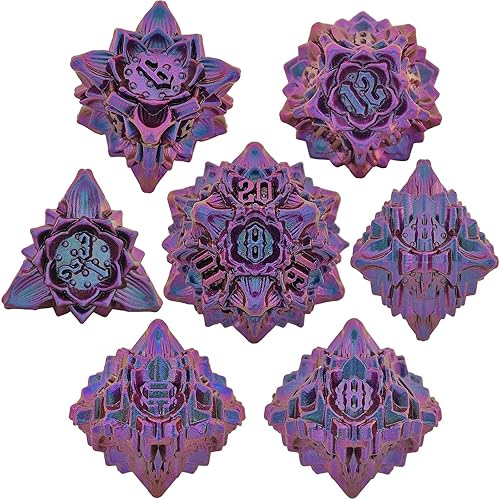 Juego de dados de metal DND MTG D&D, 7 piezas poliédricos de mazmorras y dragones, regalo gigante, juego de mesa RPG, Shadowrun Pathfinder Savage,