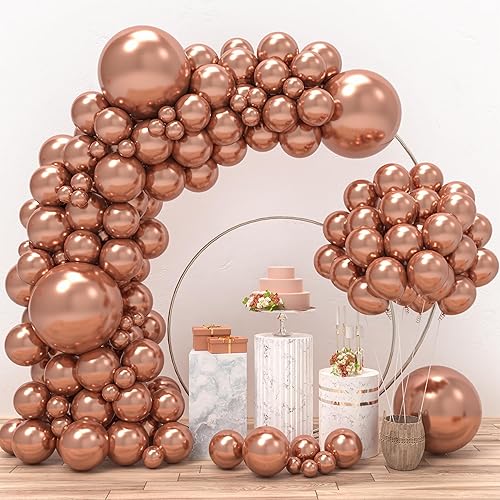 Miniatura 1 de EAF Globos de oro rosa, kit de arco de guirnalda de globos de oro rosa, 1812105 pulgadas, paquete de diferentes tamaños para bodas, día de San