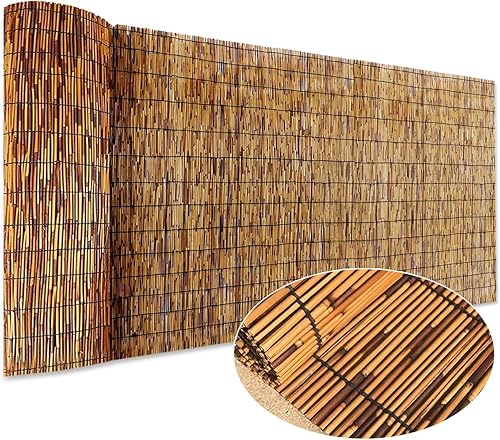 Rollos naturales de esgrima de junco, rollos de valla de privacidad al aire libre para patio trasero, jardín, balcón, valla de junco, cortina