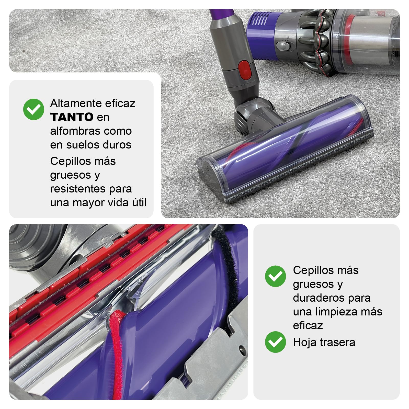Spares2go Cabezal de Cepillo para Dyson V7, V8, V10, V11, V15, Animal Cyclone, motorizado, con turbina de par, SV22, SV15, SV28, SV14, SV27, SV12, SV25, SV10, SV11