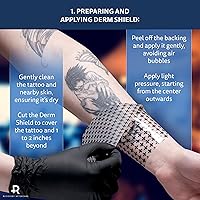 Vista 3 de Recovery Aftercare Derm Shield Tattoo Cover Up Patch - Latex-Free & Waterproof Tattoo Aftercare Bandage - Transparent Matte Film - Promotes Healing