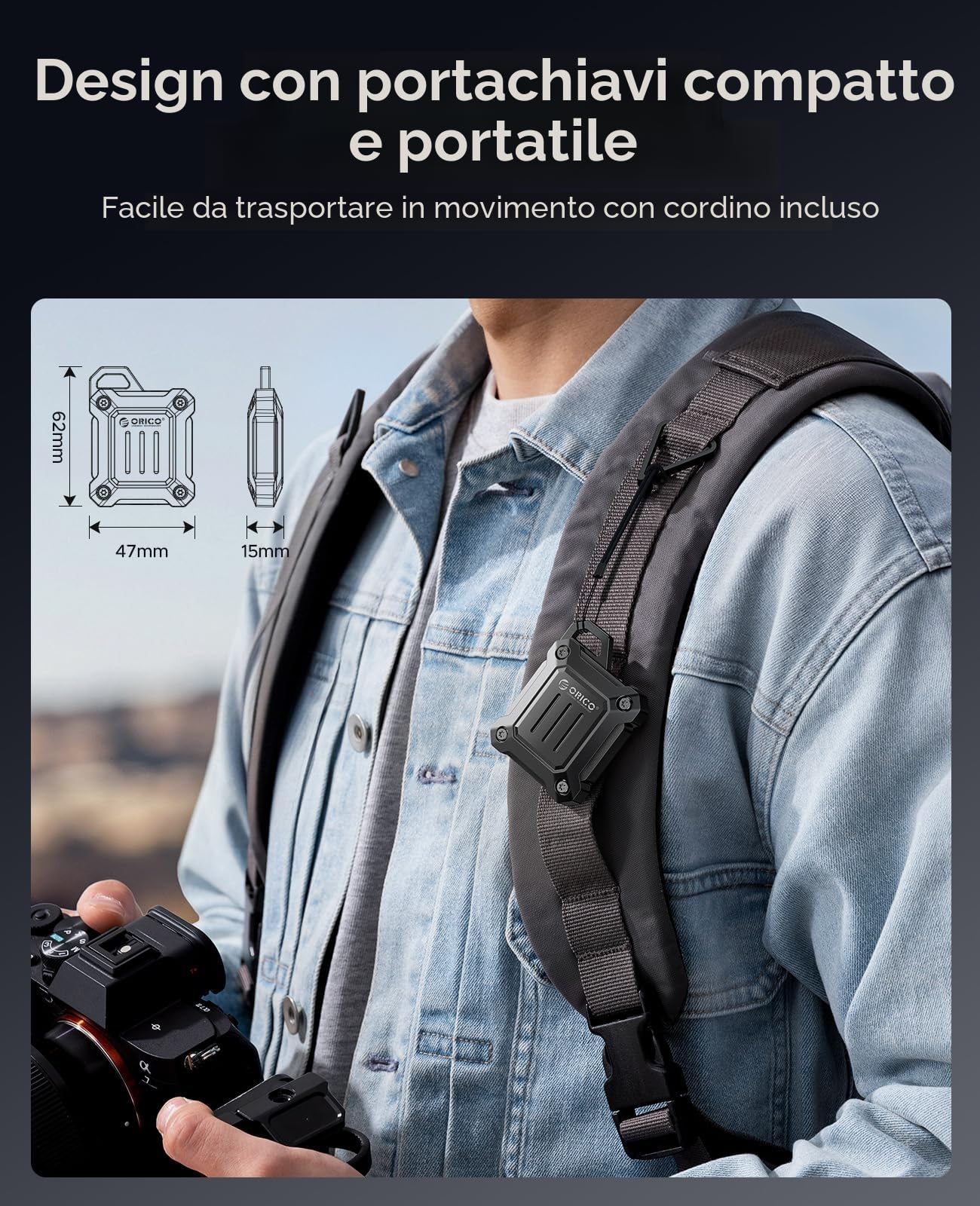 ORICO Case SSD M.2 NVMe 2230 con Custodia in Metallo, Adattatore USB C 3.2 Gen2 a NVMe PCIe da 10Gbps, Compatibile con Phone 15 Pro/Pro Max 4K ProRes Recording, Cavo 2 in 1-XAM2