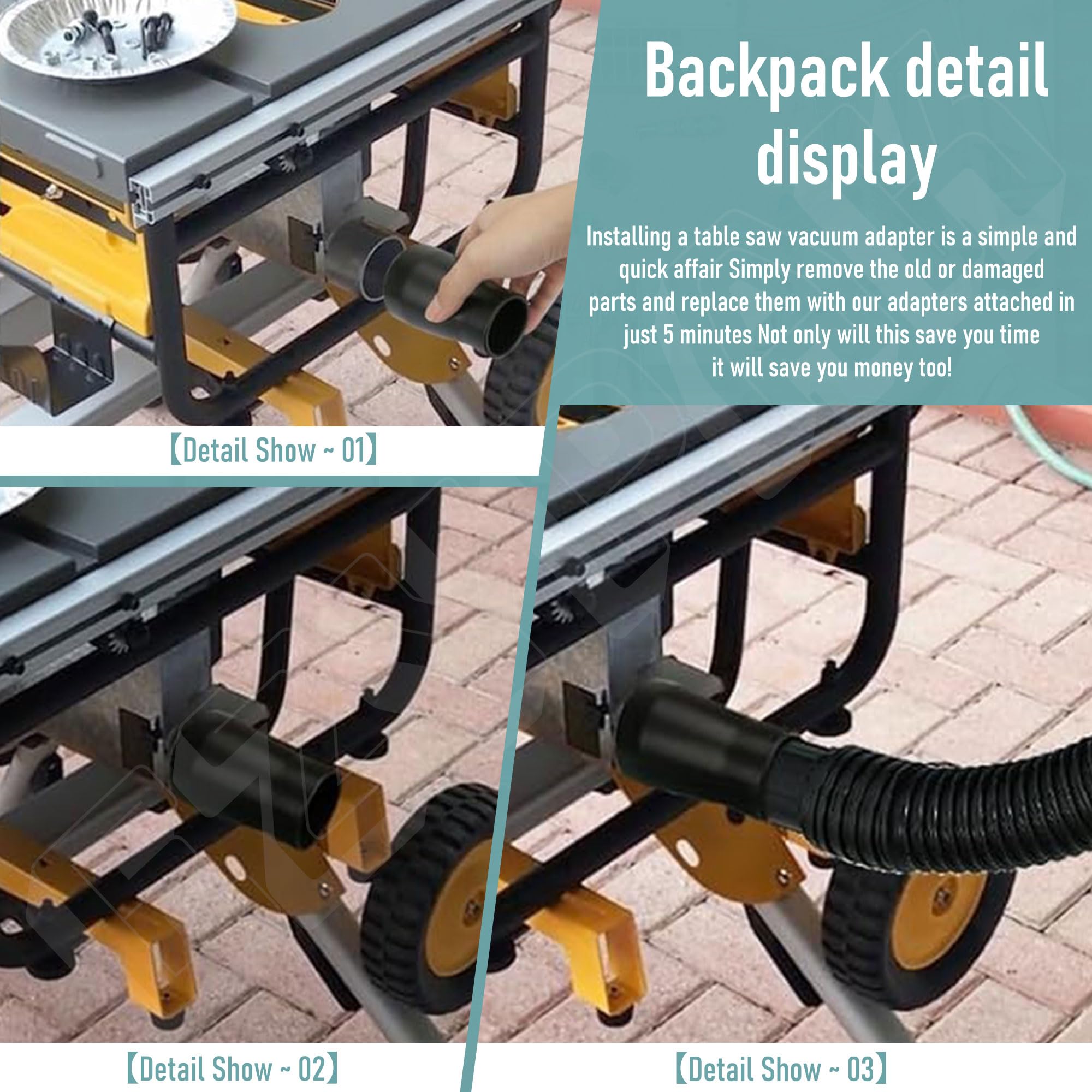 DEWALT Table Saw Vacuum Adapter - Easy Install -4 DEWALT Table Saw Vacuum Adapter - Easy Install -4