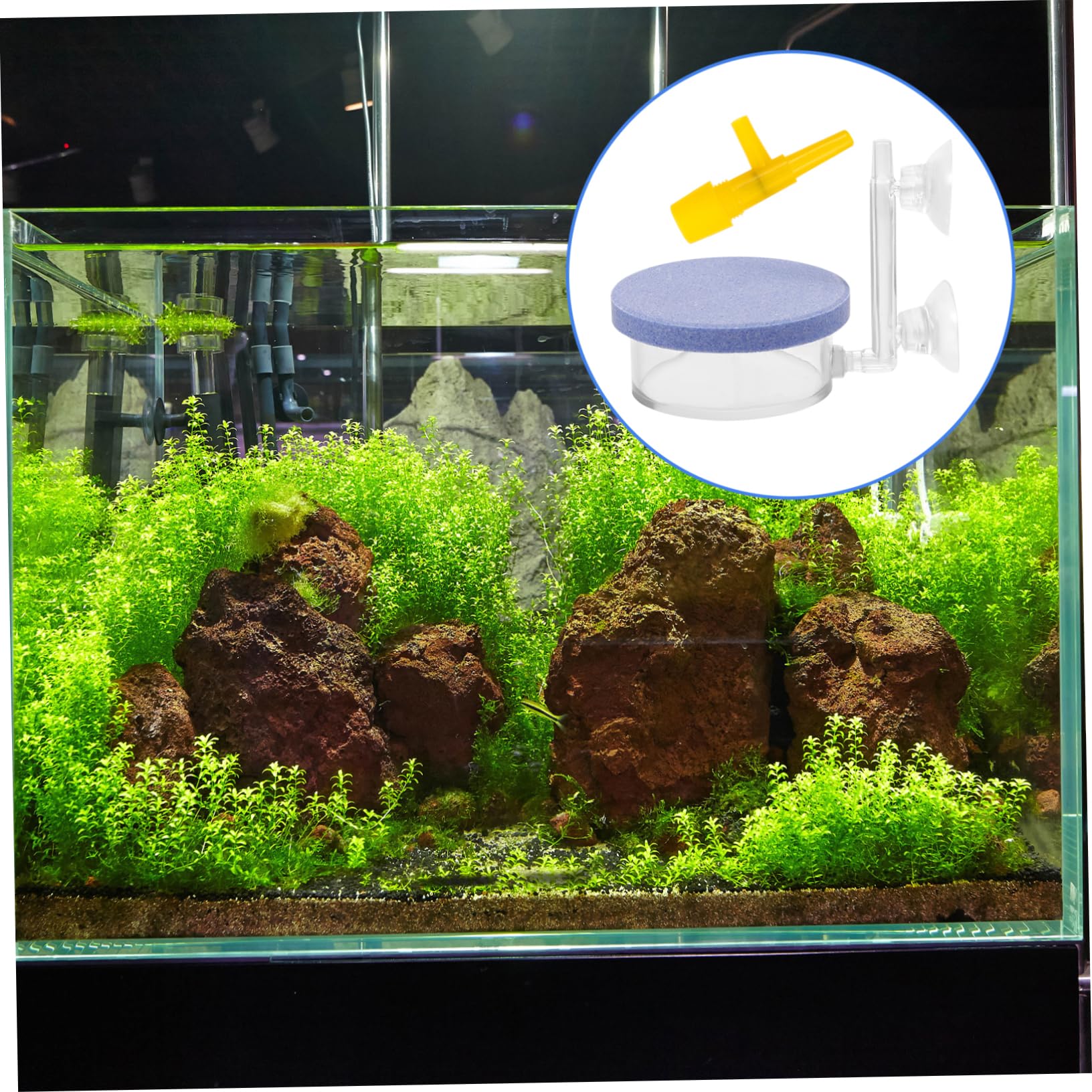 POPETPOP Bomba De Oxigeno para Pecera Piedra De Aire De Acuario Profesional Conveniente Difusor De Acuario Piedra De Aire Resistente Desgaste Burbujeador Falso Sky-Blue Acrílico