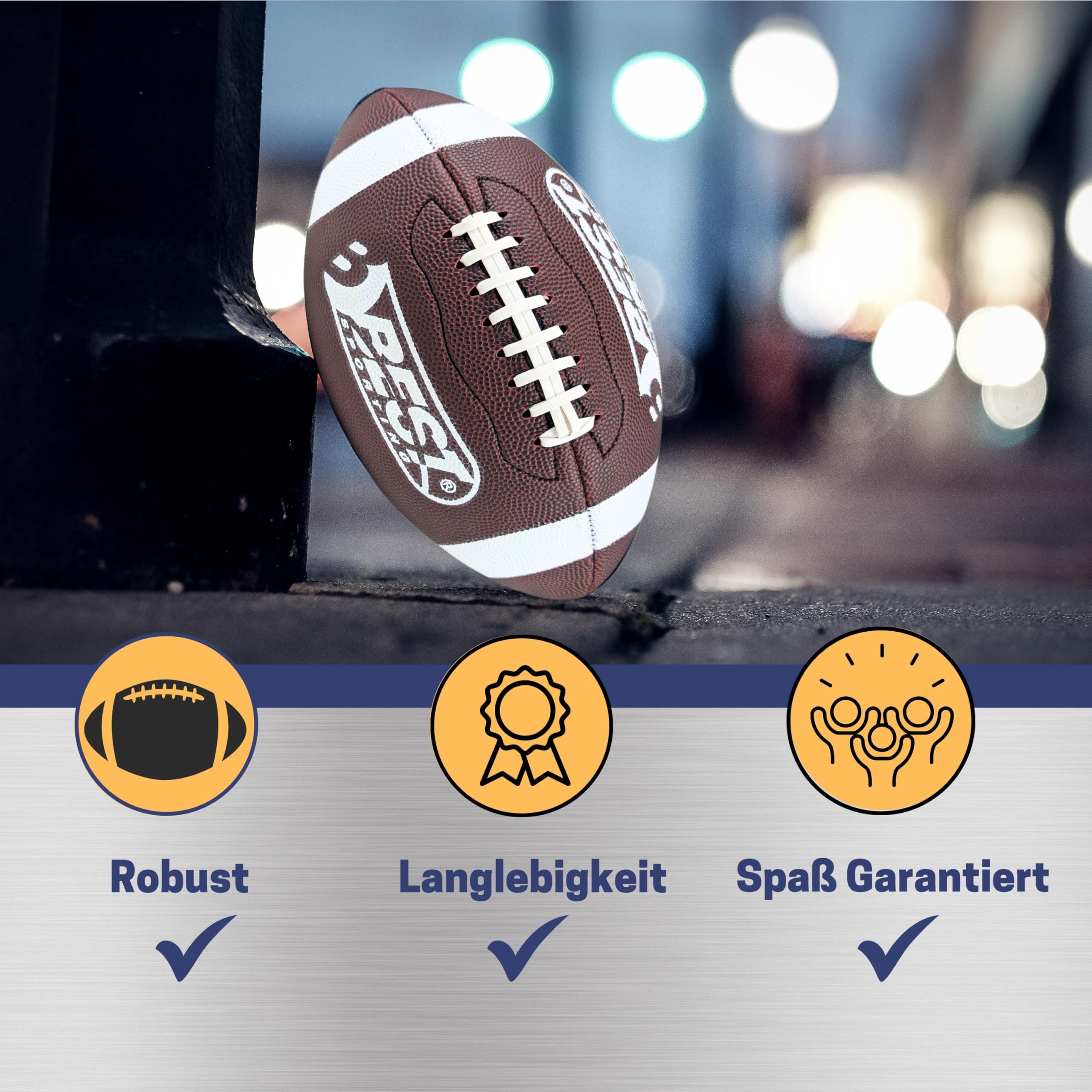 Best Sporting Ballon de football américain Taille 9 – Ballon robuste pour adultes et adolescents à partir de 14 ans