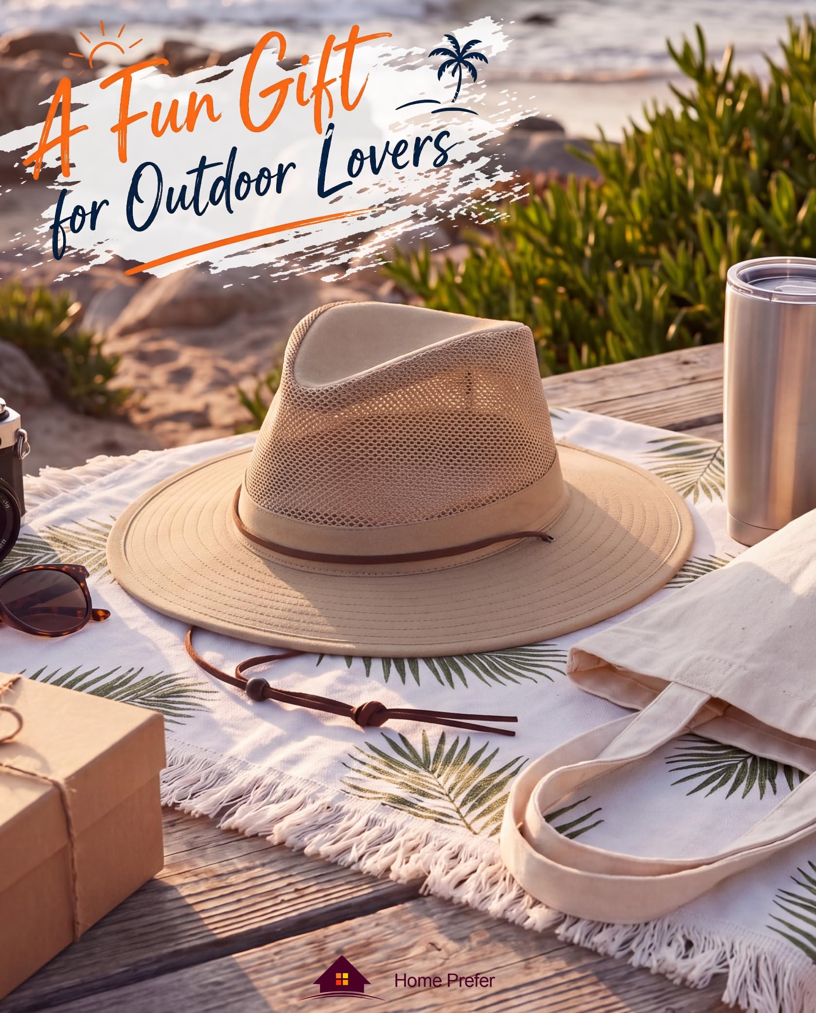 Home Prefer Chapeau Fedora d'été en coton à large bord pour homme et femme - Protection solaire UPF 50+ pour la pêche et la randonnée