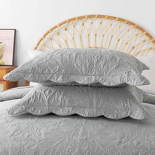 Miniatura 6 de HoneiLife Juego de edredón tamaño Queen  Juego de ropa de cama de 3 piezas tamaño Queen, juegos de edredón de microfibra, colchas ligeras,