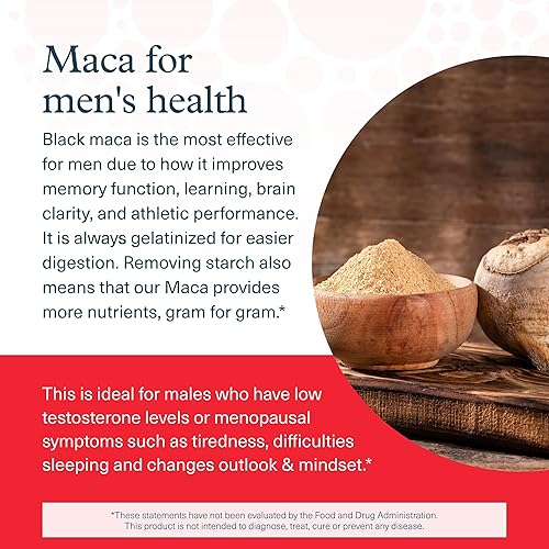 Miniatura 4 de Youtheory Maca avanzada para hombre con ginseng peruano, 120 unidades (1 botella)