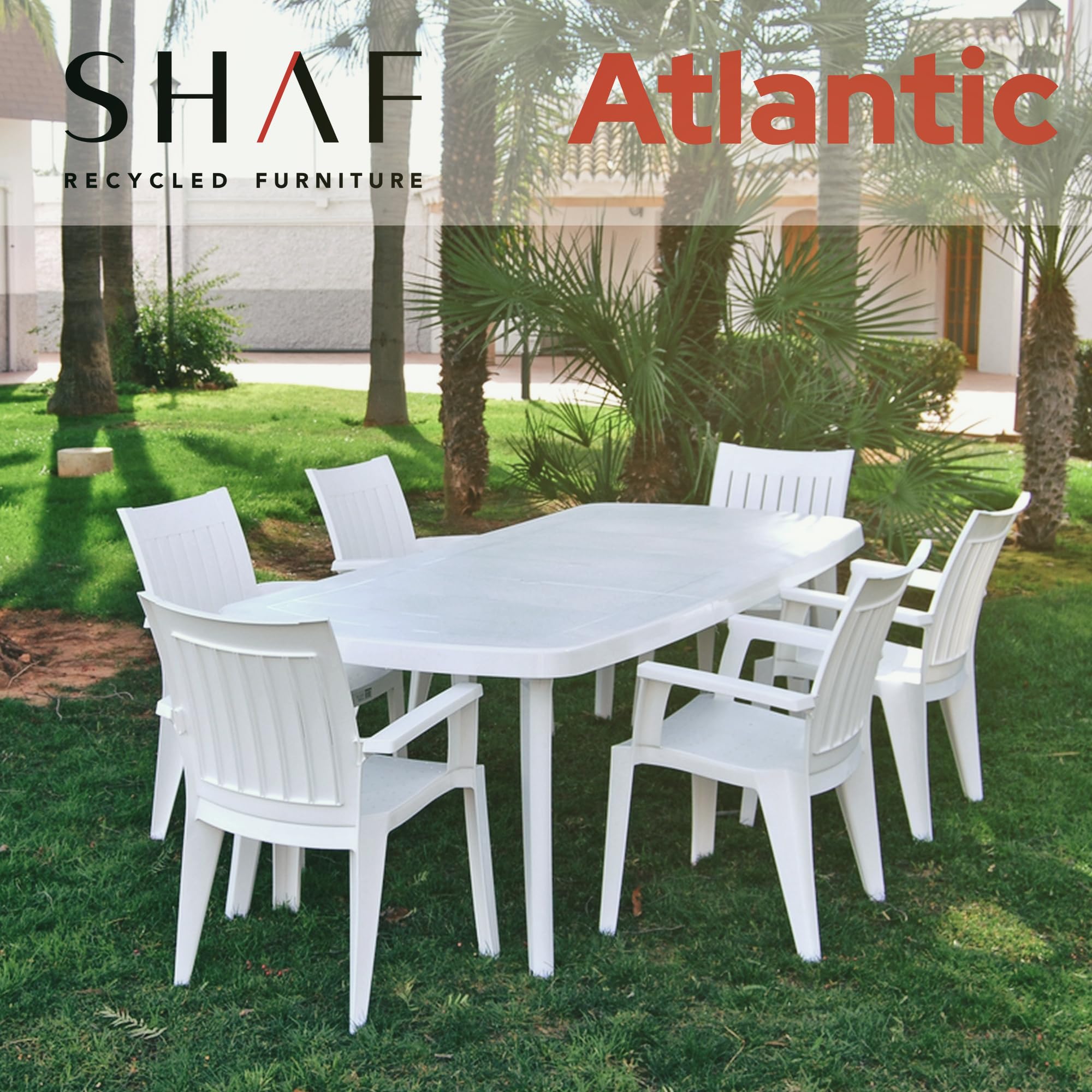 Shaf SP Berner Atlantic | Mobili da Giardino per Esterni - Tavolo da Pranzo allungabile da Esterno | Tavolo allungabile da Giardino Fino a 225 cm | Prodotto in Spagna con Materiali riciclati