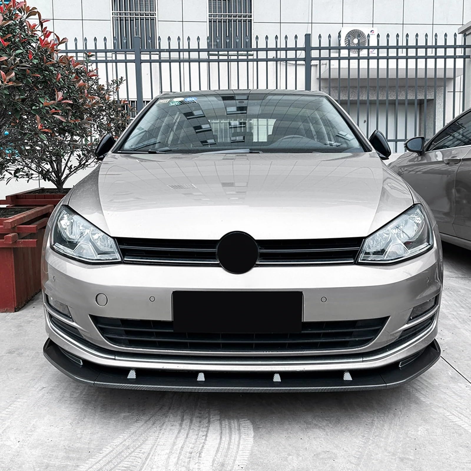 Spoiler Frontali Paraurti Anteriore Spoiler Labbro Fibra Carbonio Look/Nero Lucido Lama Inferiore Splitter Per VW Per Golf 7 2013-2016 Versione Standard(Aspetto in fibra di carbonio)