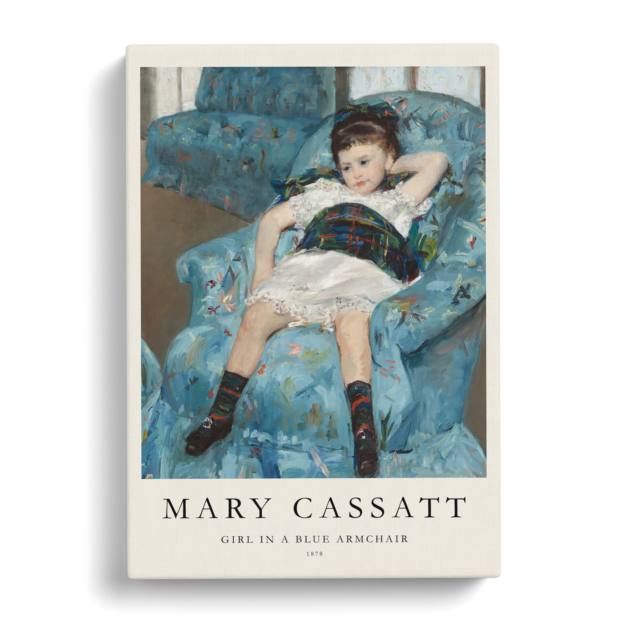 Little Girl In A Blue Armchair By Mary Cassatt Canvas Print, Mixed, 25L x 50W cm - Image 2