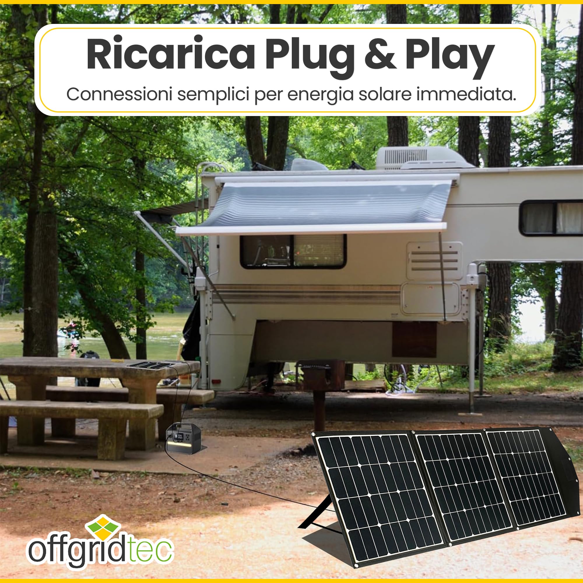 Offgridtec FSP-2 135W pannello solare pieghevole con celle solari ad alta efficienza senza regolatore di carica con pratico manico per il trasporto e spazio per cavi.campeggio viaggio barca, caravan