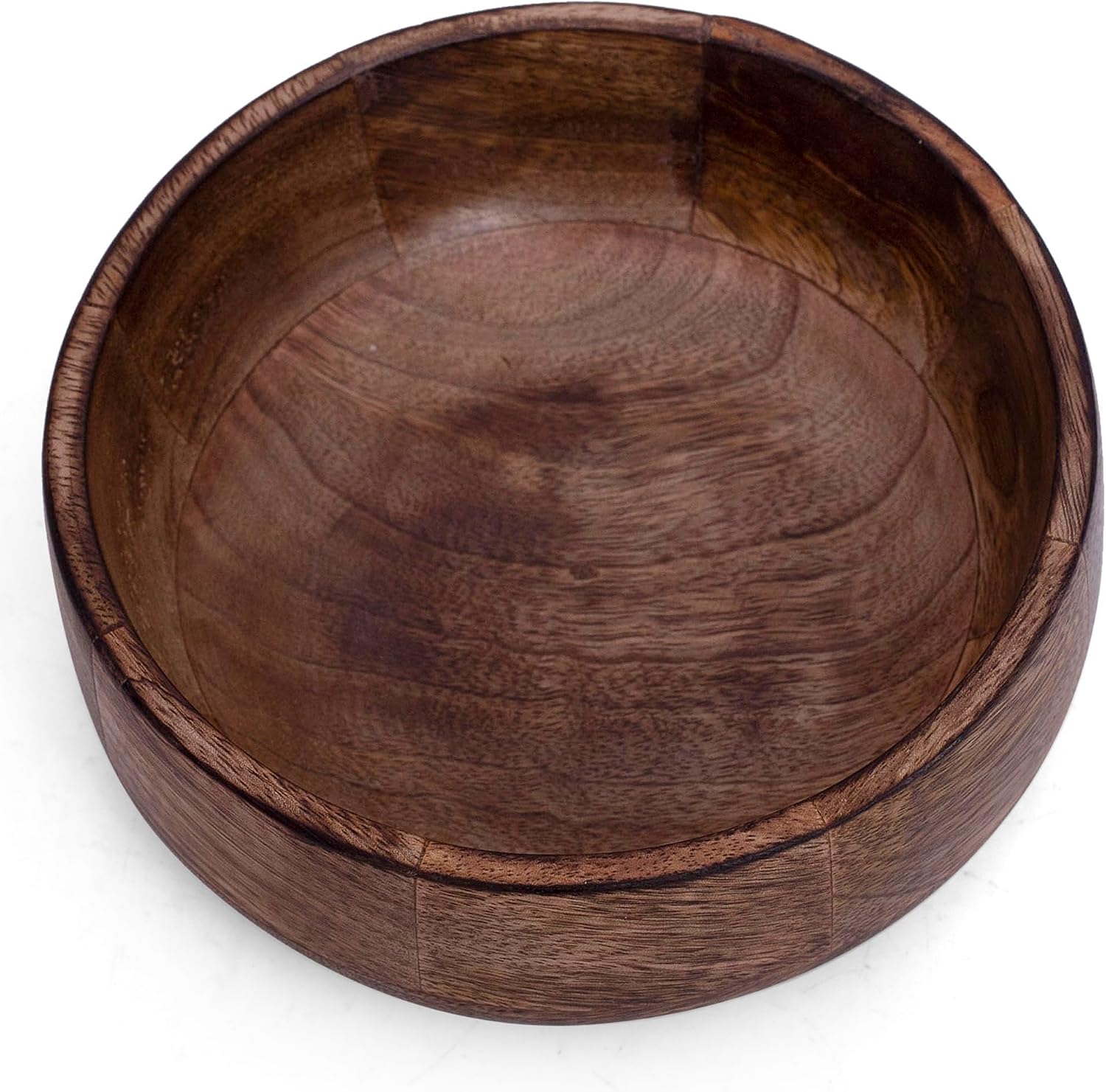 Handmade Wooden Snack Serving & Key Bowl, Decorative Countertop, 6 x 2 Inch