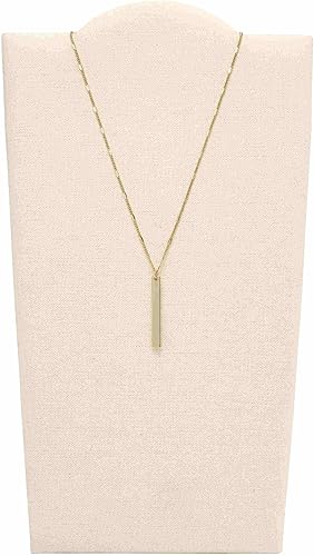 Miniatura 3 de Fossil - Collar de cadena con dije de acero inoxidable grabado y enchapado para mujer