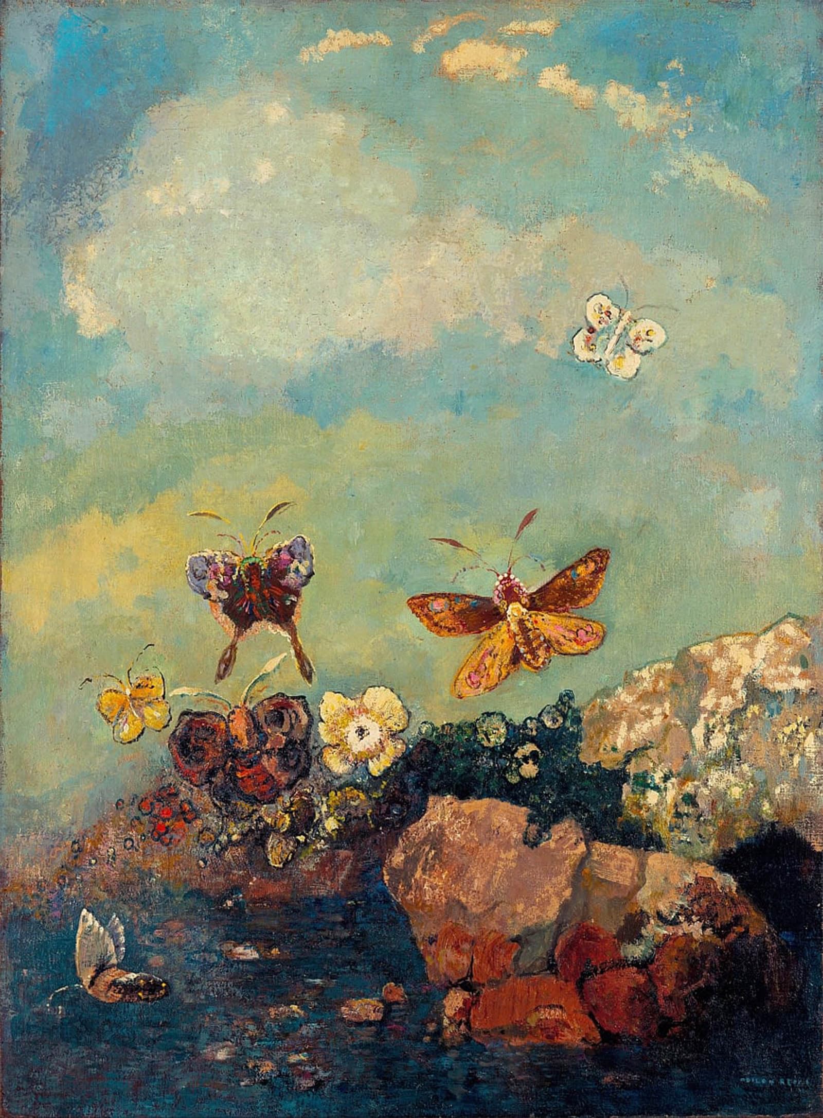 POSTERIIk Famous Animal Posters Vintage Picture Butterflies by Odilon Redon Modern Wall Decor for Home Decor 60x90cm