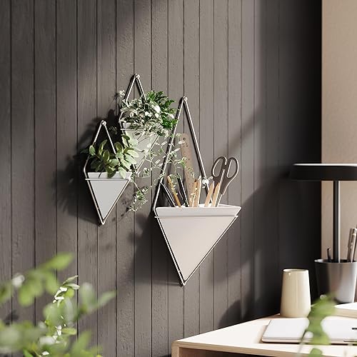 Miniatura 8 de Umbra Trigg  Maceta colgante y recipiente geométrico para decoración de pared, ideal para plantas suculentas, plantas de aire, mini cactus, plantas