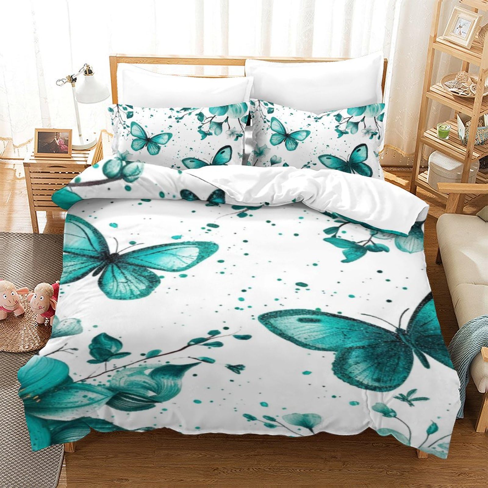 Parure de lit enfant douce motif papillon 140x200 cm pour des nuits apaisées