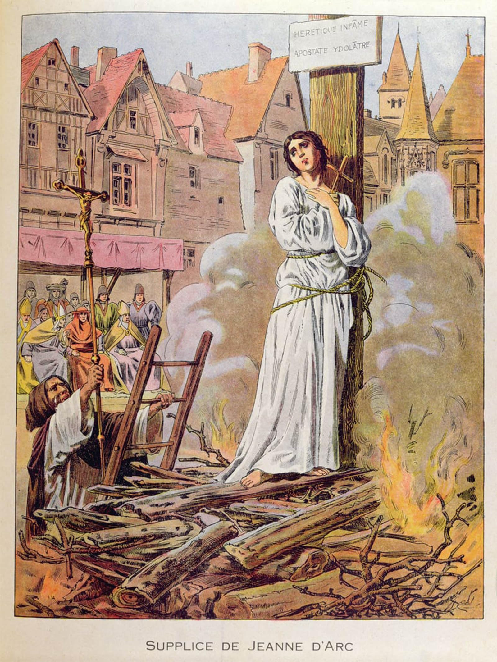 ARTXLXXBN Famous Painting Art Wall Decor Abstract Art Picture Joan of Arc At the Stake by Frederic Theodore Lix Animal Pictures for Home Decor 60x90cm