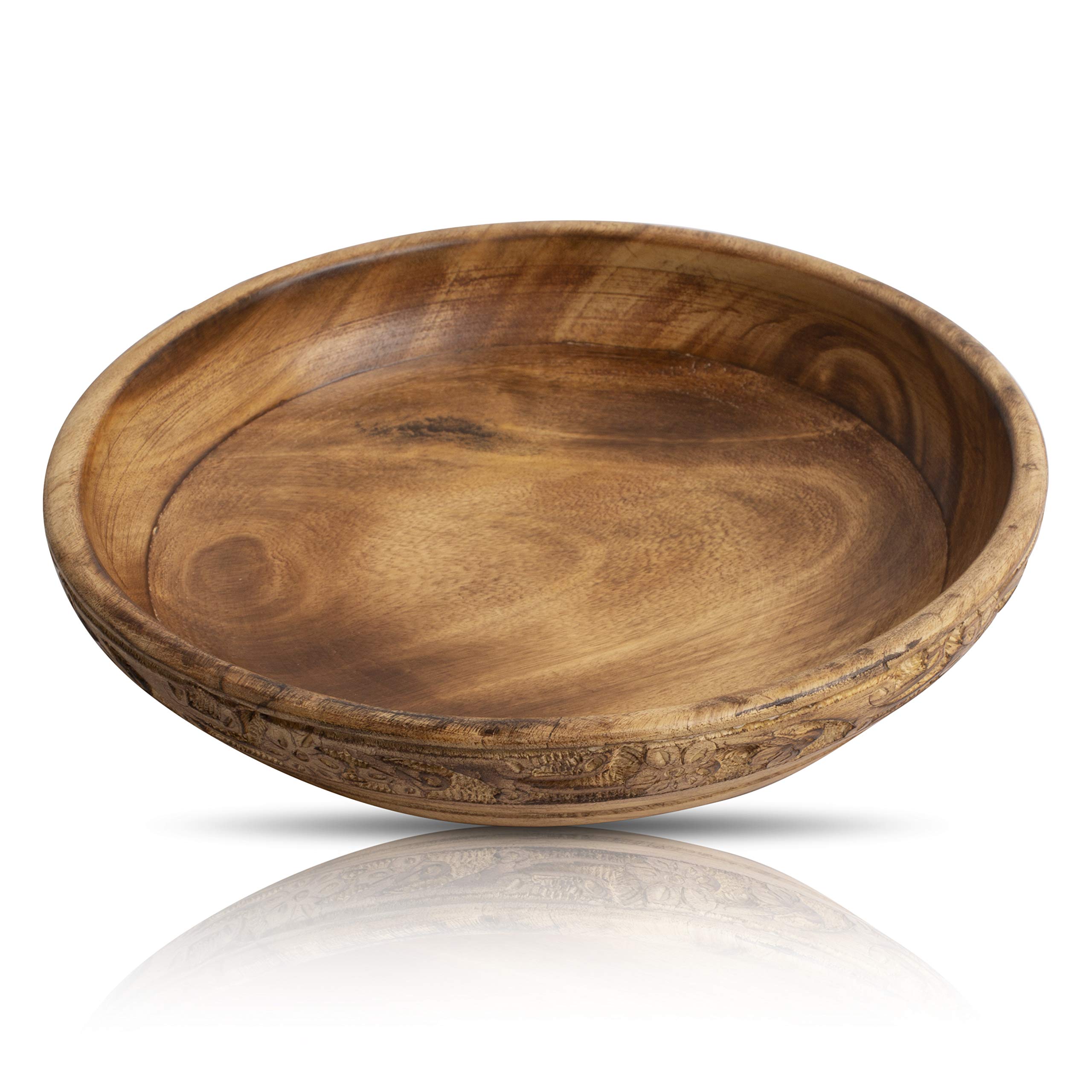 Bol En Bois De Manguier Fait Main - 12,7 Cm X 7,6 Cm - Idéal Pour Rangement Clés, Pièces, Snacks Ou Décoration Table