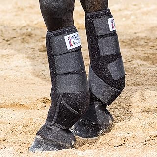 Dura-Tech Extra Support Neoprene Horse Sport Boots | Medium 16.2-17.2 hh, Black | Ideal for Training and Trail Riding | Cool & Light | Contour Shape for Front Leg Tendon and Ankle Protection