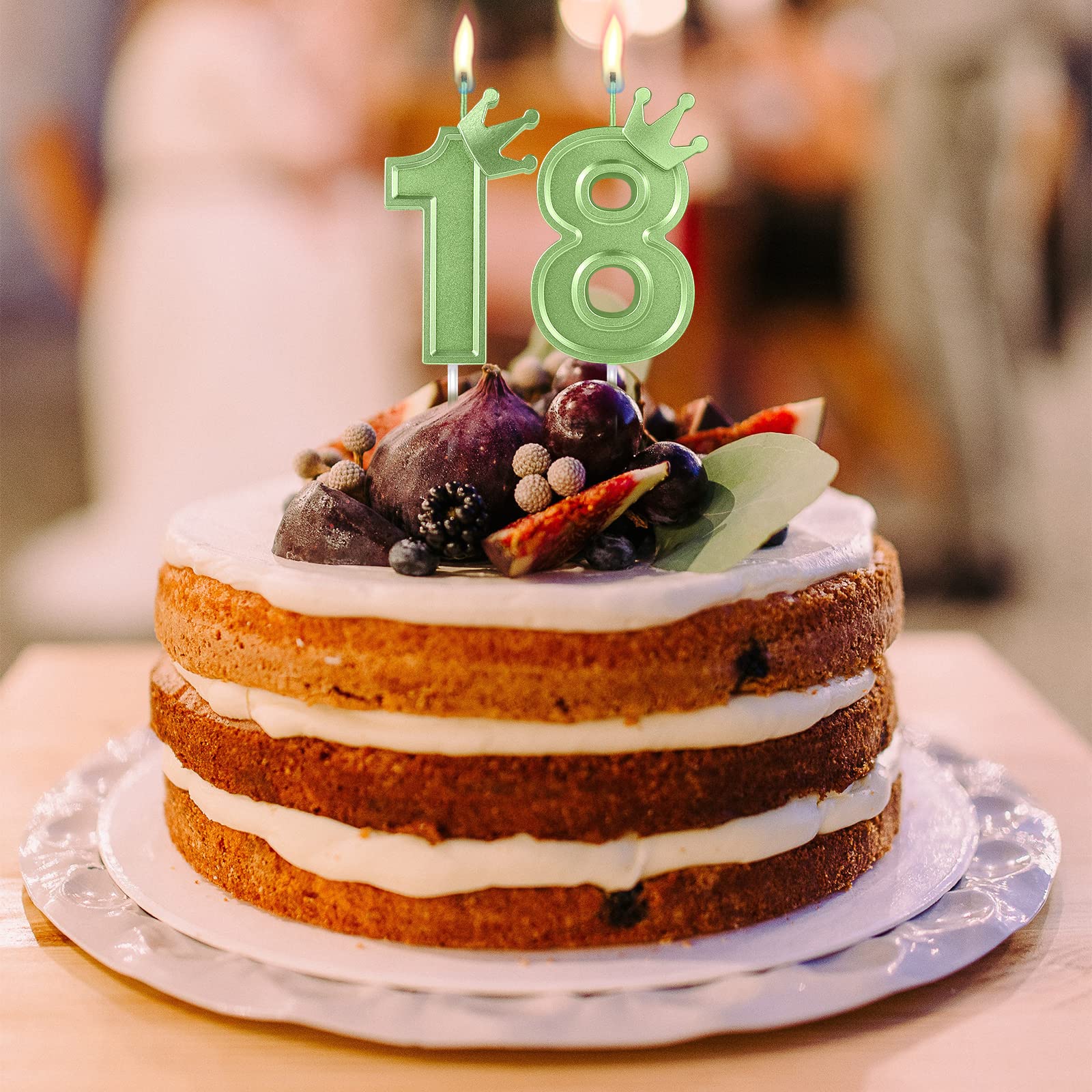 7,6cm Candele Numeri Torta, 3D Candele Di Compleanno Numero Con Corona