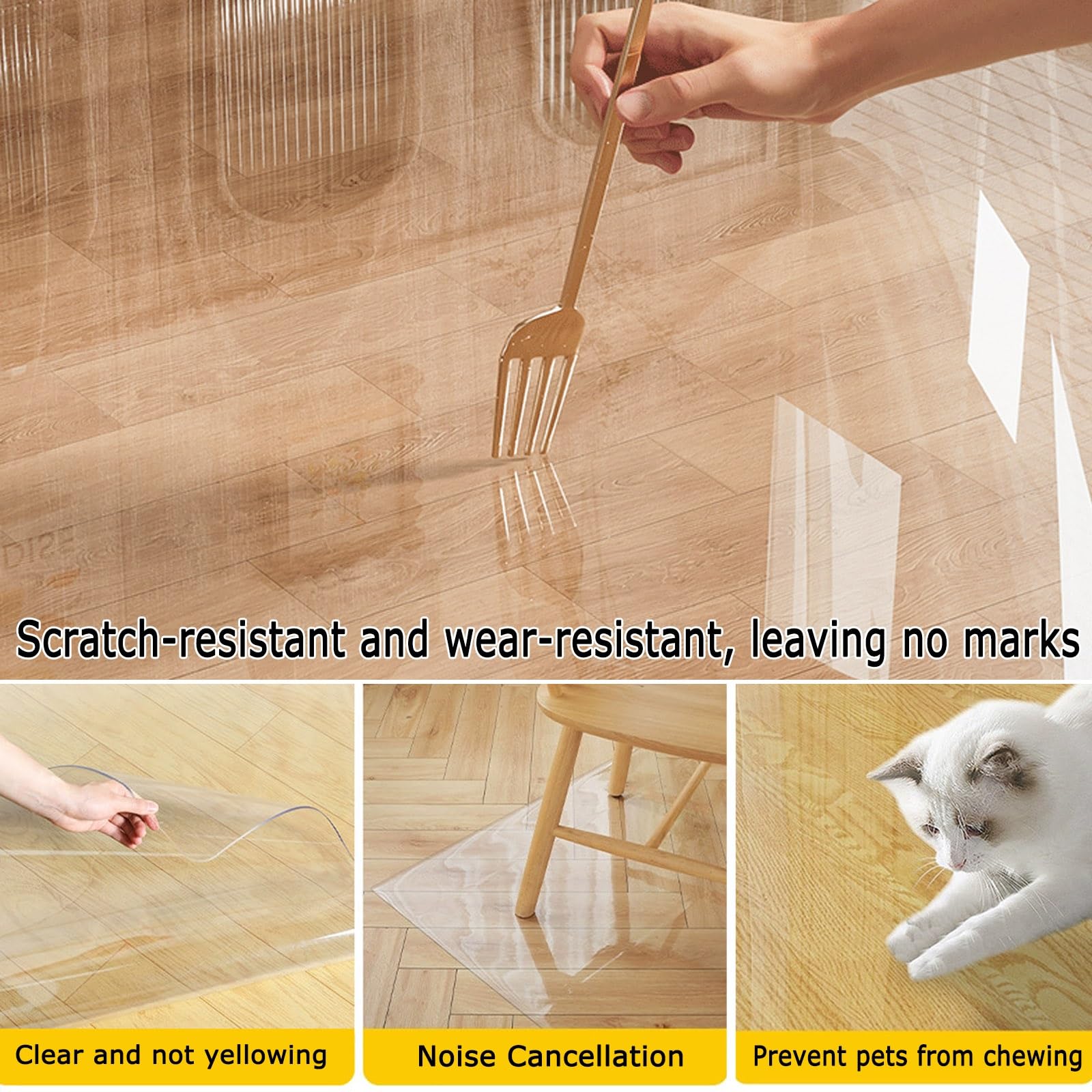 Sottomano Da Scrivania Trasparente Spessore 1.5mm Sicuro E Inodore, PVC Sedia Office Tappeto Prevenire Danni Al Pavimento, Arrotolare E Conservare, Riutilizzabile(120x180cm)