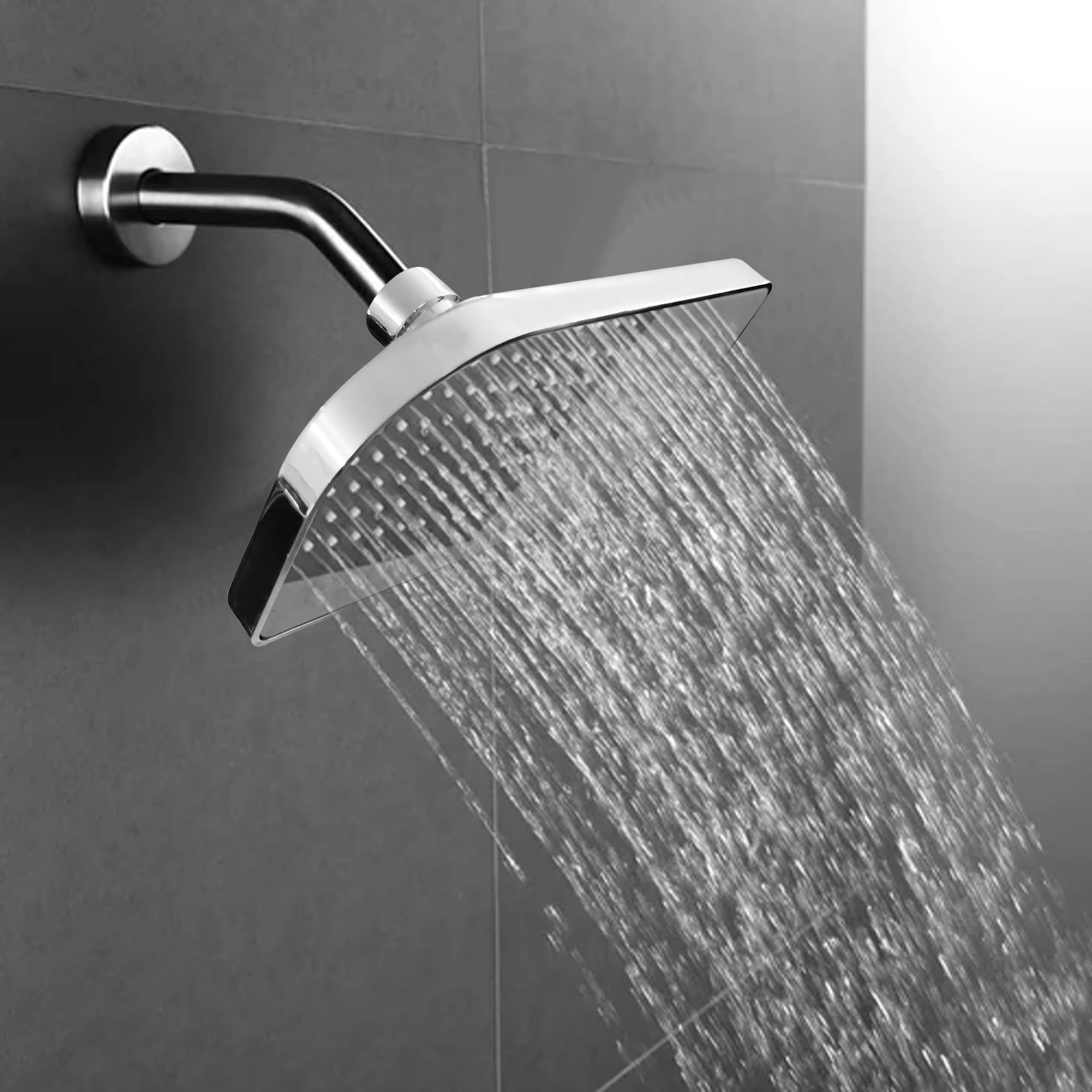 Ruhe® Curve ABS Overhead Shower with Chrome Finish | 5x3.25 Inches Rain Shower for Bathrooms (Pack of 2) | Showerhead with Easy-to-Clean Silicone Nozzles | WITHOUT SHOWER ARM (B0BC24KZXP) Amazon Price History, Amazon Price Tracker