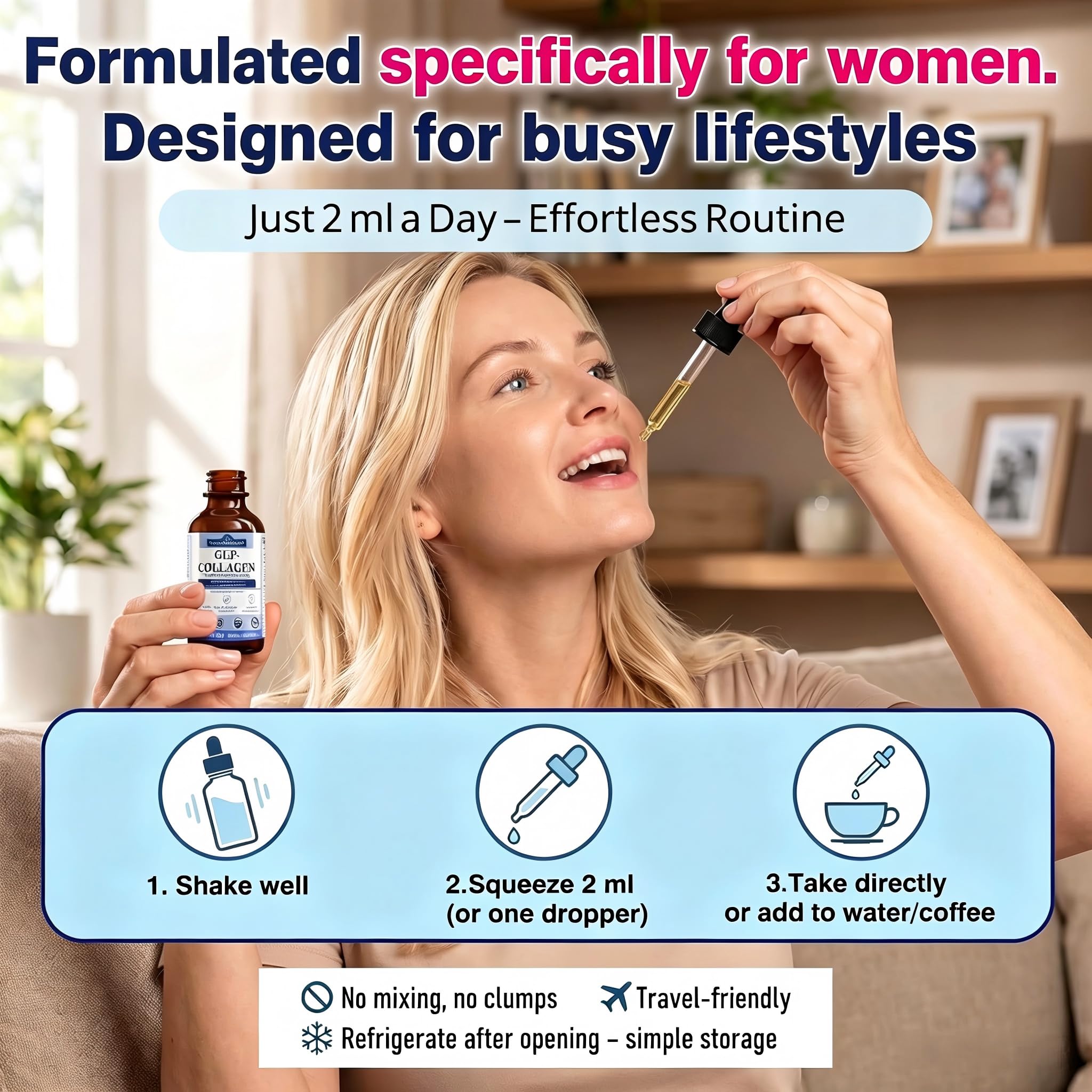 Hydrolyzed Liquid Collagen for Women 1000mg, 3-IN-1 Collagen Burn Drops — Amazon image 6