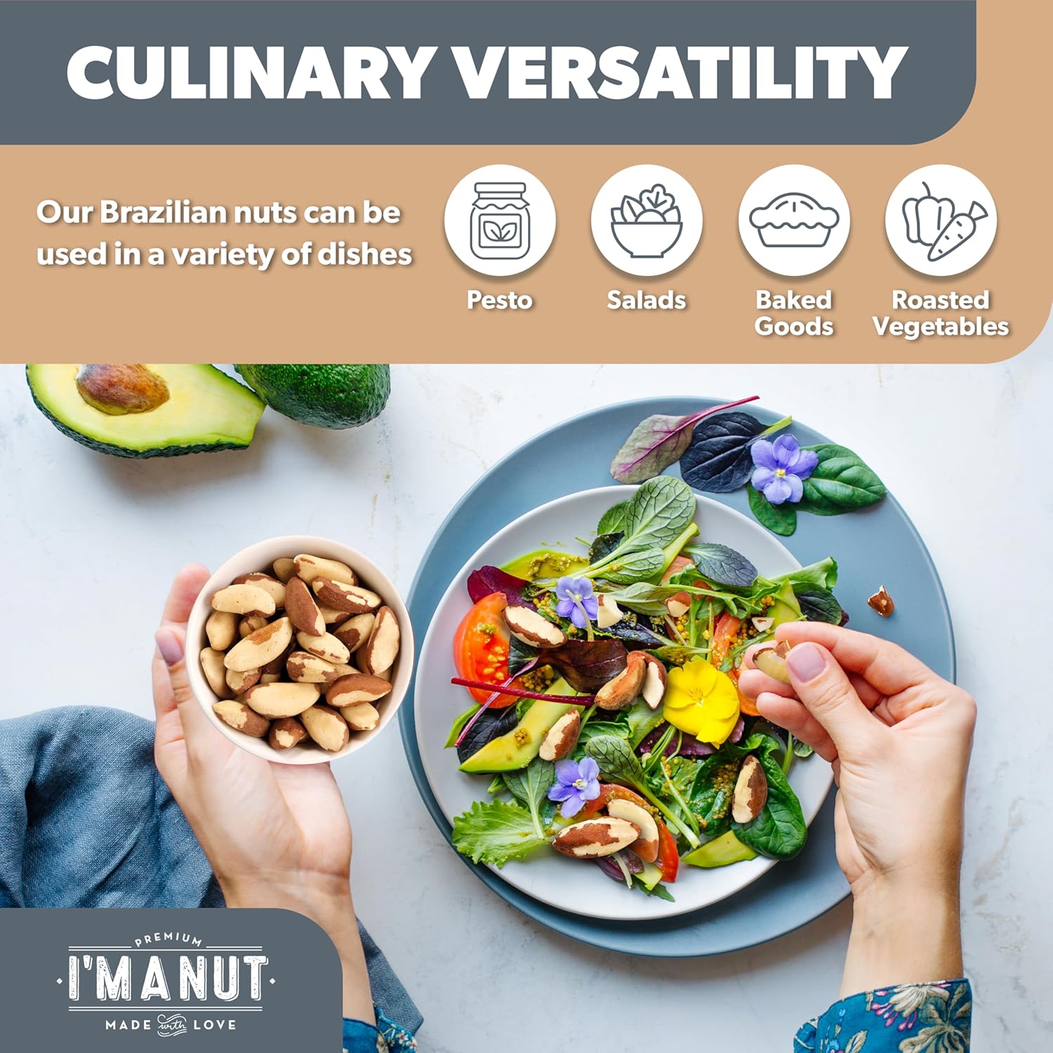 Raw Broken Brazil Nuts, 1 lb (16oz) – Premium Wild Harvested, High Selenium, Batch Tested Peanut & Gluten Free, Non-GMO, Kosher, Resealable Bag